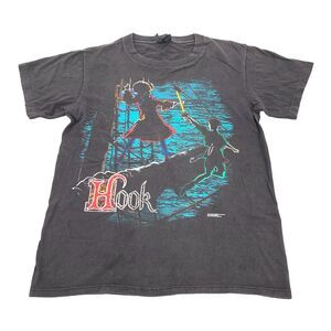 RARE Vintage 1991 Hook Movie Promo Single Stitch T-Shirt Size Medium Mens Black